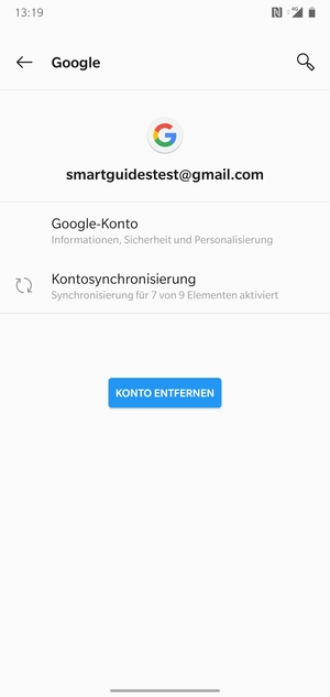 Wählen Sie Kontosynchronisierung