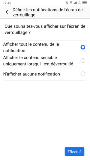 Sélectionnez votre option préférée et sélectionnez Effectué