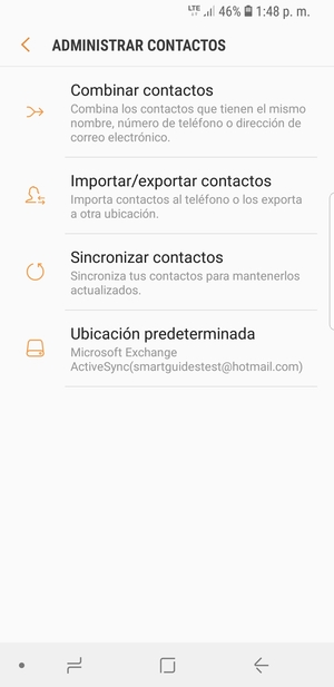 Seleccione Importar/exportar contactos