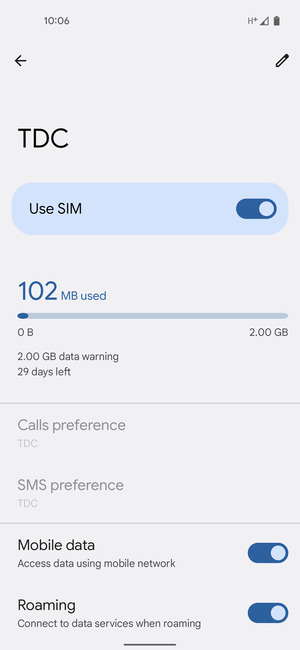 Turn Roaming on or off