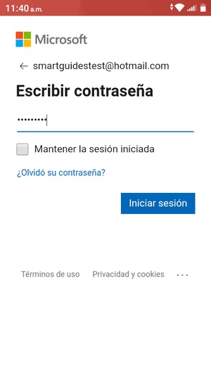 Introduzca su contraseña y seleccione Iniciar sesión