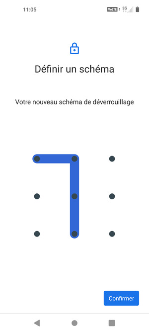 Dessinez de nouveau le schéma de déverrouillage et sélectionnez Confirmer