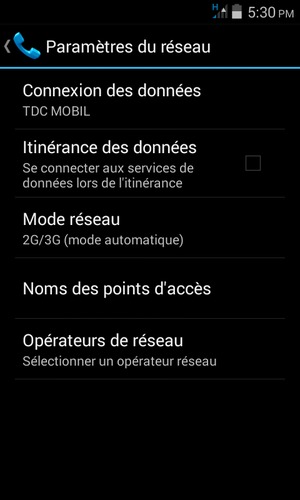 Sélectionnez Noms des points d'accès