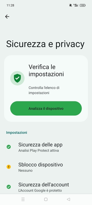 Per attivare il blocco dello schermo, vai al menu Sicurezza e privacy e seleziona Sblocco dispositivo