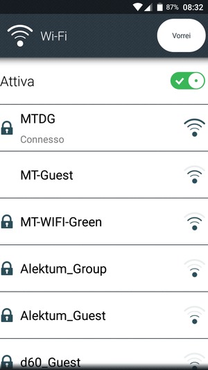 Ora sei connesso alla rete Wi-Fi