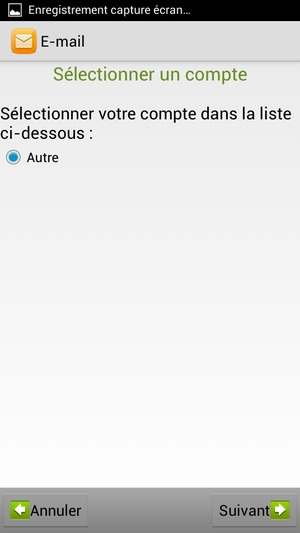 Sélectionnez Autre puis Suivant