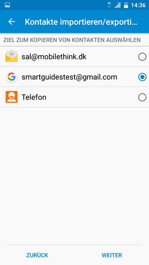Wählen Sie Ihr Google Konto und wählen Sie WEITER