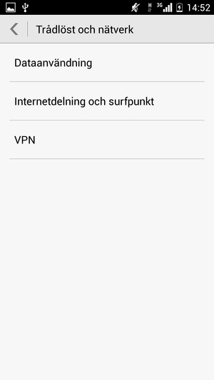 Välj Internetdelning och surfpunkt