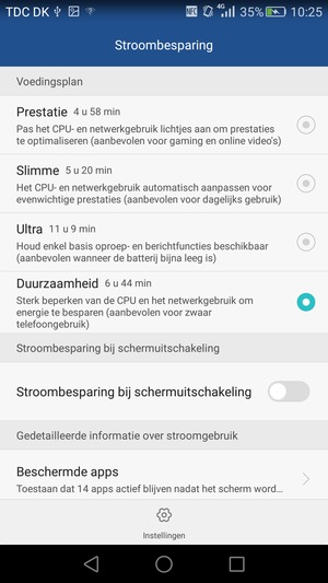 Scroll naar en selecteer Duurzaamheid