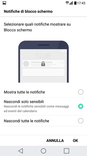 Seleziona la tua opzione preferita e poi OK