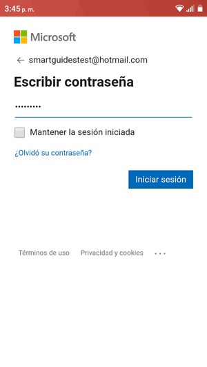 Introduzca su contraseña y seleccione Iniciar sesión