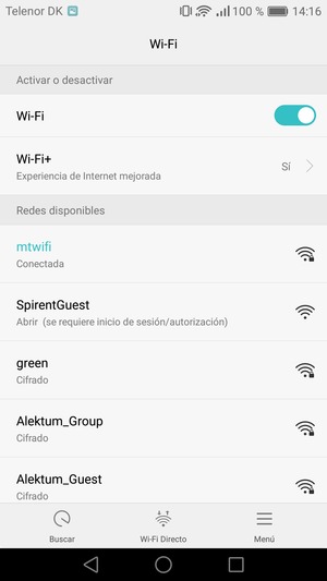 Ahora está conectado a la red Wi-Fi