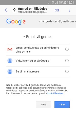 Vælg Tillad