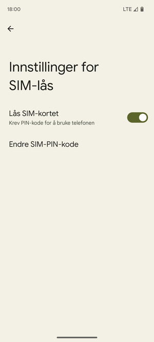 Velg Endre SIM-PIN-kode