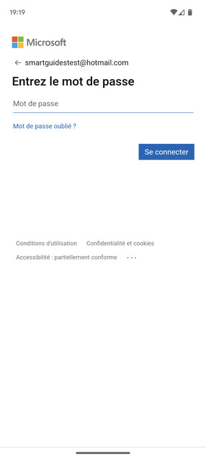 Saisissez votre mot de passe et sélectionnez Se connecter