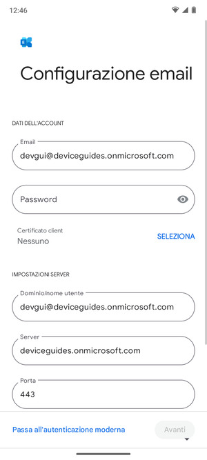 Inserisci la tua password