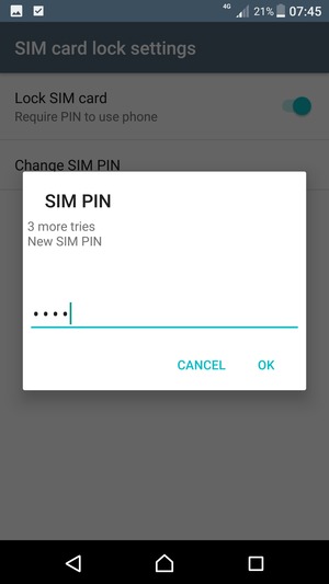 Enter your New SIM PIN and select OK