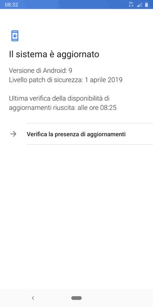 Seleziona Verifica la presenza di aggiornamenti