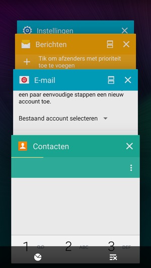 Selecteer het Verwijderen-pictogram om alle actieve apps te sluiten