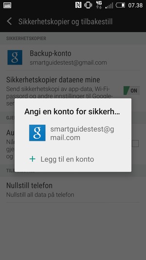 Velg kontoen din