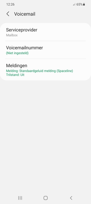 Selecteer Voicemailnummer