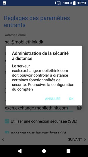 Sélectionnez OK