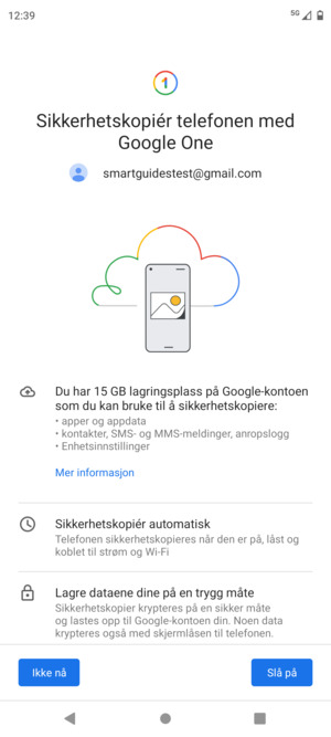 Velg Slå på