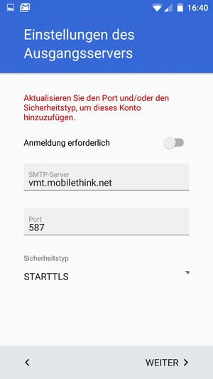 Wählen Sie Sicherheitstyp