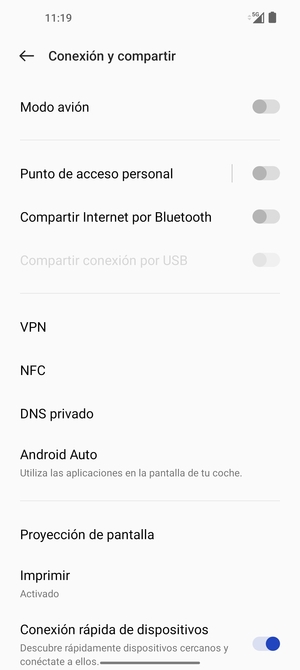 Seleccione Punto de acceso personal