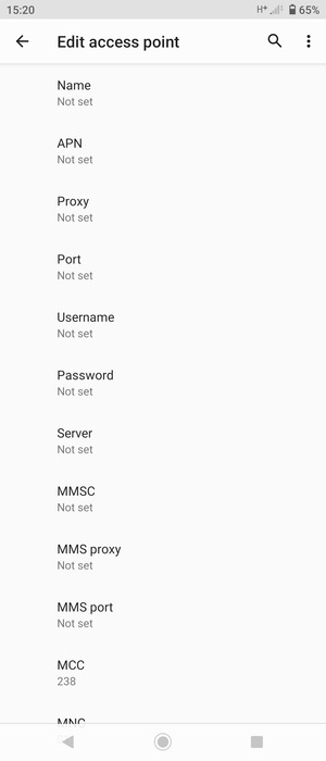 Enter MMS information