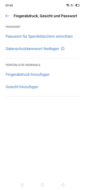 Wählen Sie Passwort für Sperrbildschirm einrichten