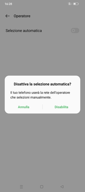 Seleziona Disabilita