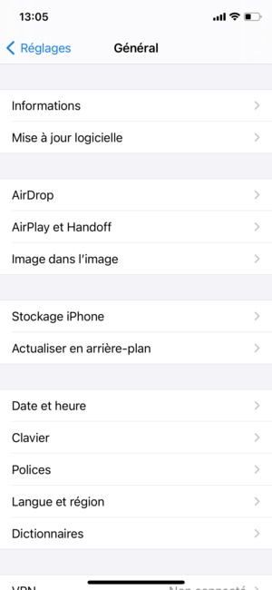 Sélectionnez Mise à jour du logicielle