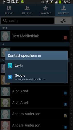Wählen Sie Ihr Google Konto