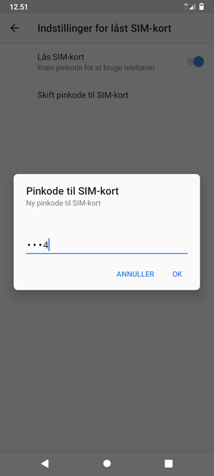 Indtast din Nye pinkode til SIM-kort og vælg OK