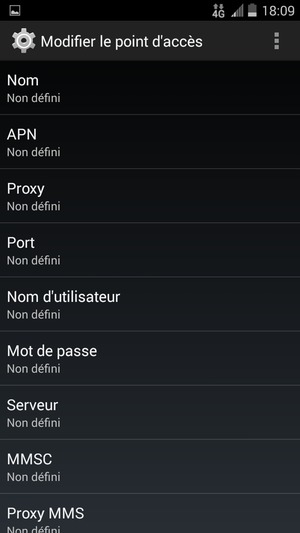 Saisissez les informations Internet