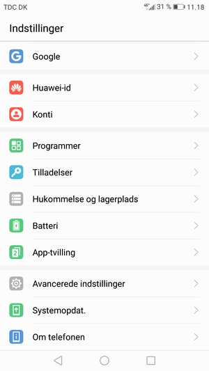 Scroll til og vælg Systemopdat.