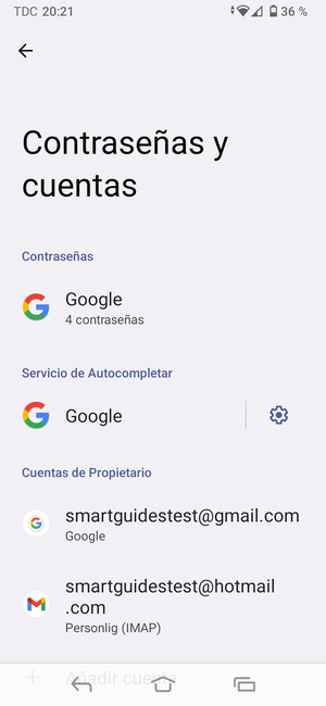 Seleccione su cuenta Google