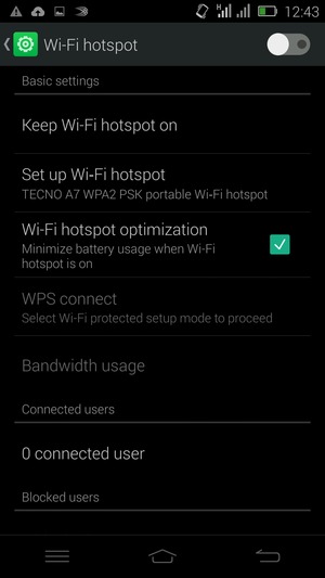 Select Set up Wi-Fi hotspot
