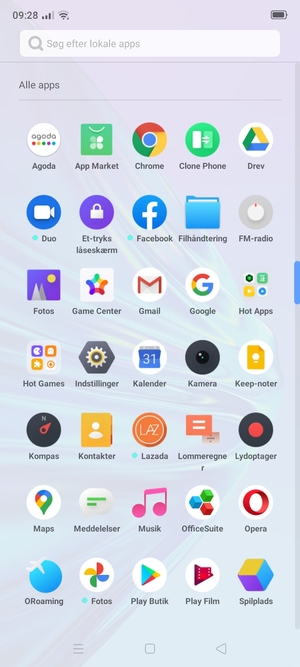 Vælg Indstillinger