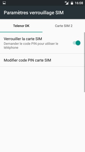 Sélectionnez Public puis Modifier code PIN carte SIM