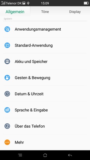 Scrollen Sie und wählen Sie Über das Telefon