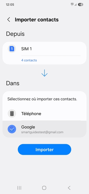 Sélectionnez Importer