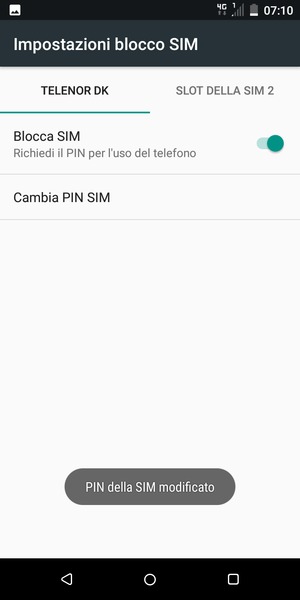 Il tuo PIN della SIM è stato modificato