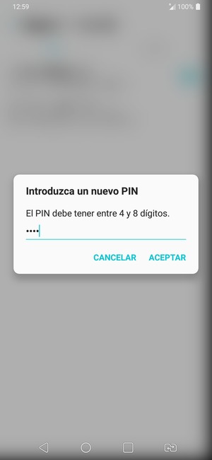 Introduzca su Nuevo PIN de tarjeta SIM y seleccione ACEPTAR