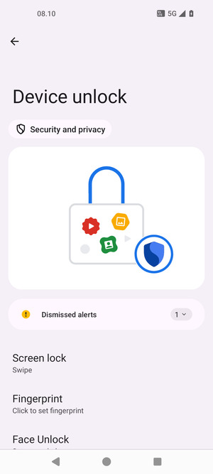Select Screen lock