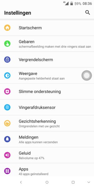 Scroll naar en selecteer Vergrendelscherm