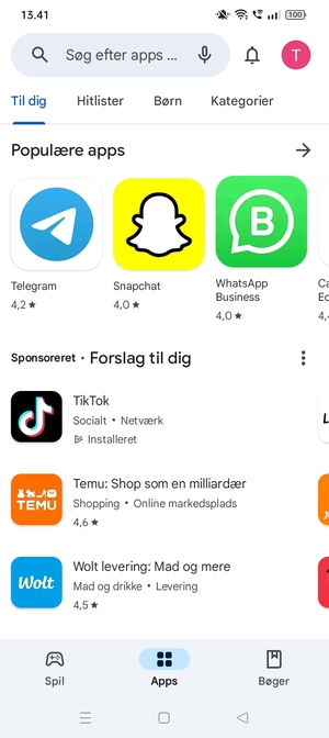 Vælg søgefeltet