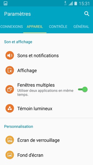 Sélectionnez Écran de verrouillage