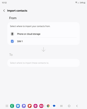Select SIM 1 or SIM 2